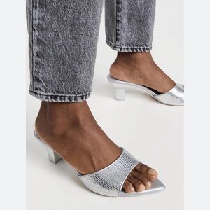 Phillip Lim Silver Verona Mules Size 39